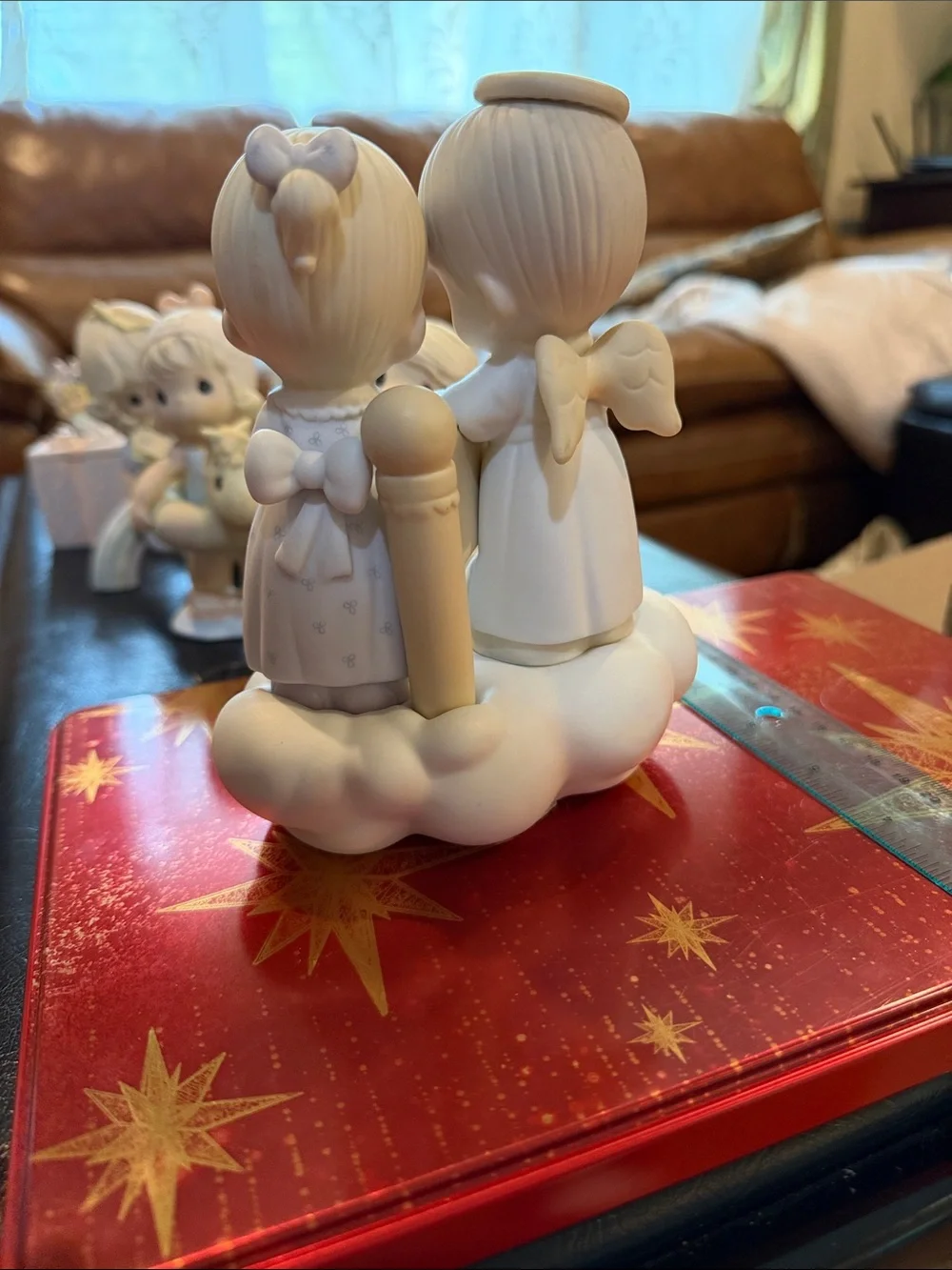 Precious Moments Angel Couple Figurine in White and Cream